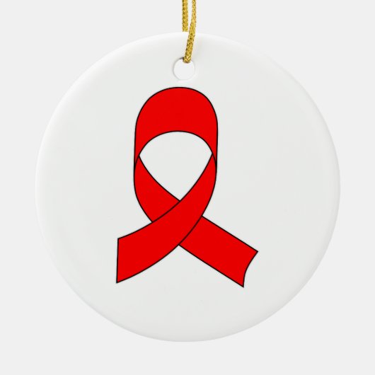 Red Ribbon Zeichnend Keramikornament (Vorne)