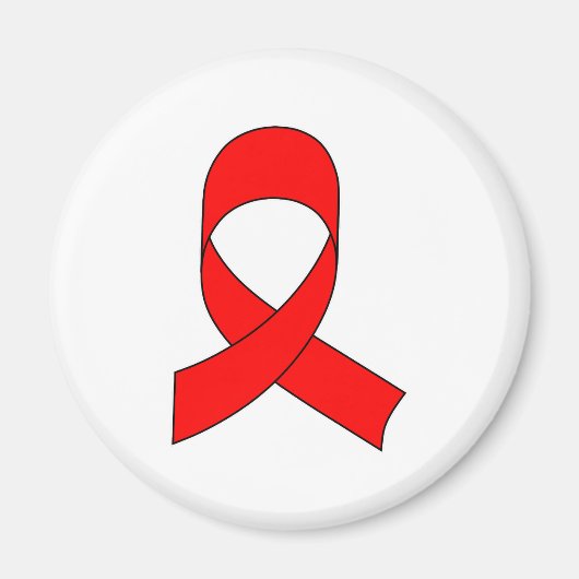 Red Ribbon Zeichnend Magnet (Vorne)