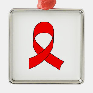 Red Ribbon Zeichnend Ornament Aus Metall