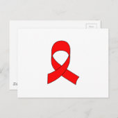 Red Ribbon Zeichnend Postkarte (Vorne/Hinten)
