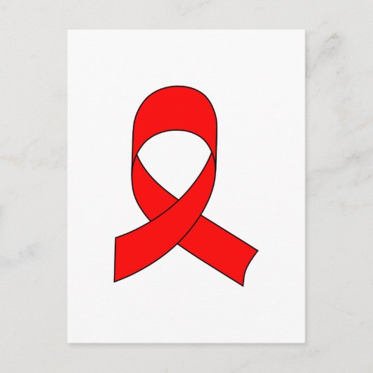 Red Ribbon Zeichnend Postkarte (Vorderseite)