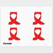 Red Ribbon Zeichnend Rechteckiger Aufkleber (Blatt)