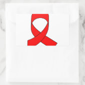 Red Ribbon Zeichnend Rechteckiger Aufkleber (Tasche)