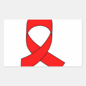 Red Ribbon Zeichnend Rechteckiger Aufkleber (Vorderseite)