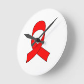 Red Ribbon Zeichnend Runde Wanduhr (Winkel)