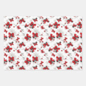 Red Ribbons Black & White Buffalo Karo Weihnachten Geschenkpapier Set (Vorderseite 2)