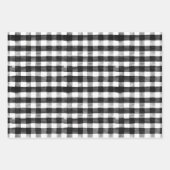 Red Ribbons Black & White Buffalo Karo Weihnachten Geschenkpapier Set (Vorderseite)