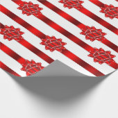 Red Ribbons & Bows Weihnachtsfeiertag Geschenkpapier (Ecke)