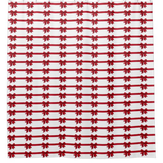 **RED RIBBONS** CHRISTMAS SHOWER CURTAT DUSCHVORHANG (Vorderseite)