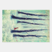 Red Riding Hood ähnliche Figur in einem Winterwald Geschenkpapier Set (Vorderseite)