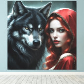 Red riding hood an his wolf leinwanddruck (Insitu (Holzboden))