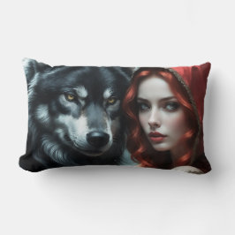 Red riding hood an his wolf lendenkissen