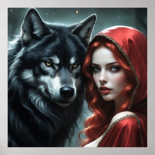 Red riding hood an his wolf poster (Vorne)