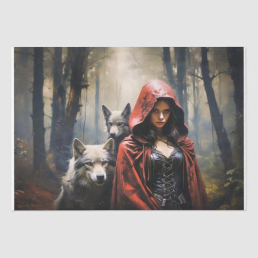 Red Riding Hood and the Silent Wolves Decoupage Seidenpapier (Vorderseite)