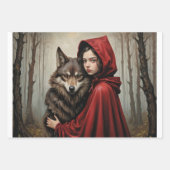 Red riding hood and truth about wolf - Decoupage Geschenkpapier Set (Vorderseite)