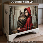 Red riding hood and truth about wolf - Decoupage Geschenkpapier Set