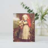 Red Riding Hood Clutching Basket Postkarte (Stehend Vorderseite)