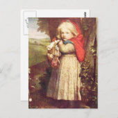 Red Riding Hood Clutching Basket Postkarte (Vorne/Hinten)