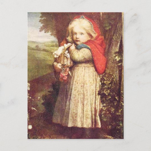 Red Riding Hood Clutching Basket Postkarte (Vorderseite)