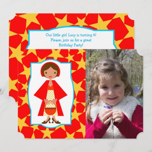 Red Riding Hood Einladung (Vorne/Hinten)