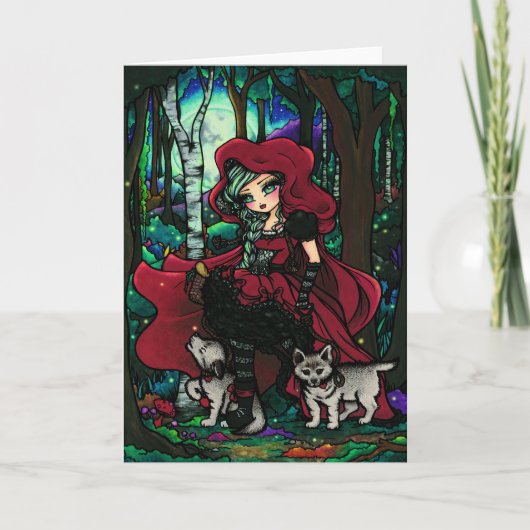 Red Riding Hood Fairytale Fantasy Art Karte (Vorderseite)