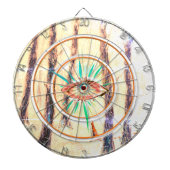 Red Riding Hood-Figur in einem Winterwald Dartscheibe (vorne)