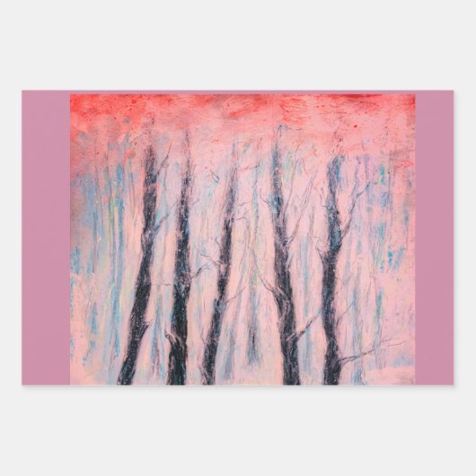 Red Riding Hood-Figur in einem Winterwald Geschenkpapier Set (Vorderseite 3)