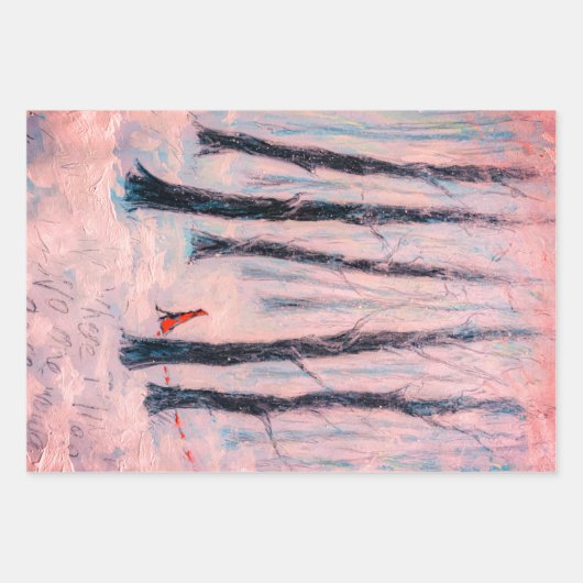 Red Riding Hood-Figur in einem Winterwald Geschenkpapier Set (Vorderseite)