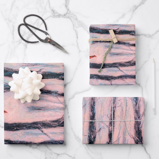 Red Riding Hood-Figur in einem Winterwald Geschenkpapier Set (Vorderseite)