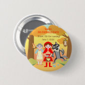 Red Riding Hood Girl Geburtstagsparty Button (Vorne & Hinten)