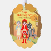 Red Riding Hood Girl Geburtstagsparty Ornament Karte (Links)