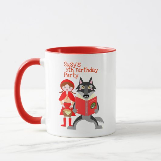 Red Riding Hood Girl Geburtstagsparty Tasse (Links)