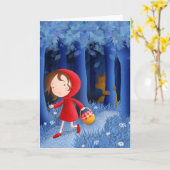 Red Riding Hood - Grußkarten Karte (Gelbe Blume)