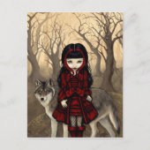"Red Riding Hood in Herbst" Postkarte (Vorderseite)