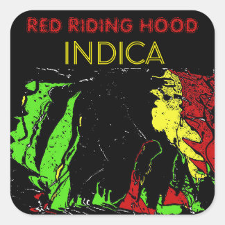 RED RIDING HOOD INDICA QUADRATISCHER AUFKLEBER