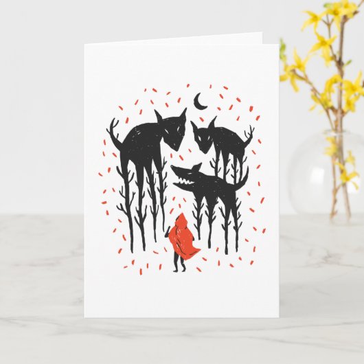 Red Riding Hood Karte (Gelbe Blume)