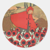 Red Riding Hood Picking Poppies Stickers (Vorderseite)