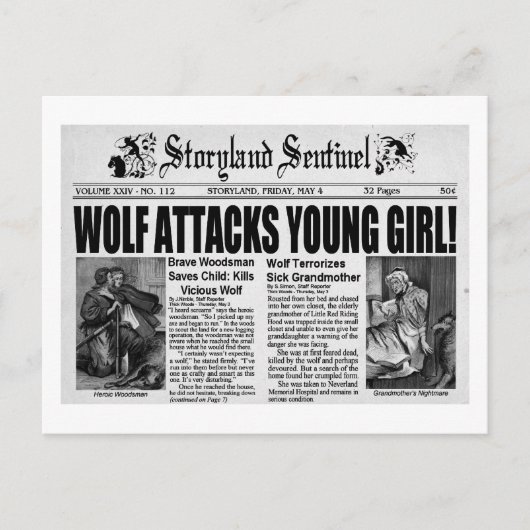 Red Riding Hood Postkarte (Vorderseite)