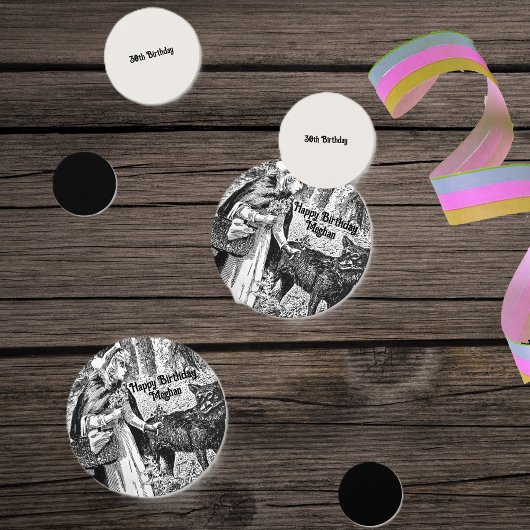 Red Riding Hood Schwarz-weiß Fairy Märchen Geburts Konfetti