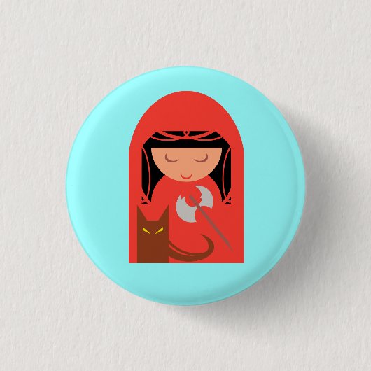 Red Riding Hood und Big Bad Wolf Button (Vorderseite)
