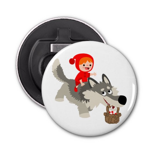 Red Riding Hood und The Wolf Button Flaschenöffner (Vorderseite)