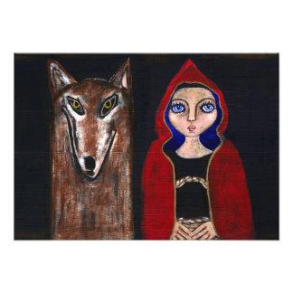 Red Riding Hood und Wolf Fotodruck