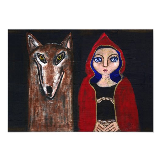 Red Riding Hood und Wolf Fotodruck (Vorne)