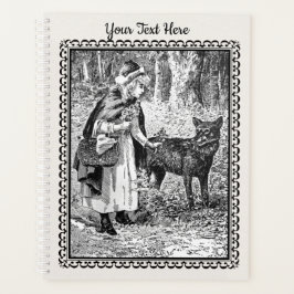 Red Riding Hood Vintag Schwarz-weiß Gerahmt Gezeic Planer