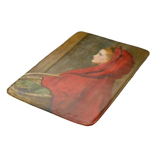 Red Riding Hood (von John Everett Millais) Badematte (Schrägansicht)