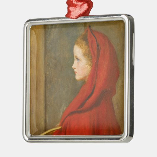 Red Riding Hood (von John Everett Millais) Ornament Aus Metall (Links)
