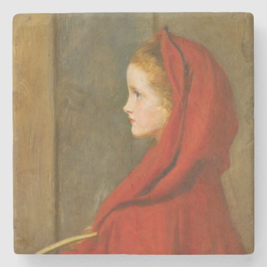 Red Riding Hood (von John Everett Millais) Steinuntersetzer (Vorderseite)