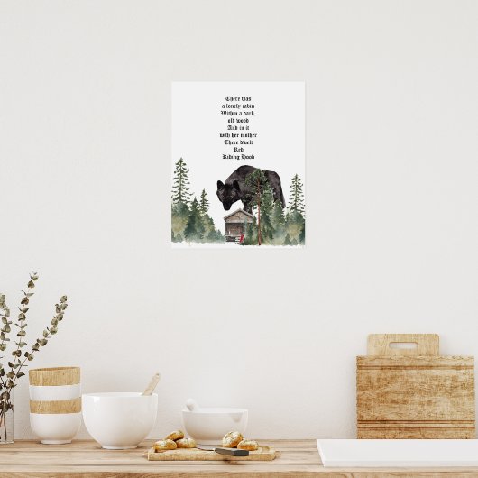 Red Riding Hood Wolf Art Print Poster (Küche)