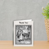 Red Riding Hood Wolf unter Bäumen Schwarz-weiß Dankeskarte