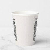 Red Riding Hood Wolf Zeichne Forest Black Frame Pappbecher (Rechts)